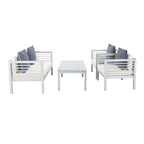 Ensemble de salon de jardin Alda 4 pièces SAFAVIEH avec coussins décoratifs – 51 L x 26 P x 26 H