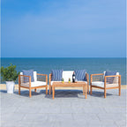 Ensemble de salon de jardin Alda 4 pièces SAFAVIEH avec coussins décoratifs – 51 L x 26 P x 26 H