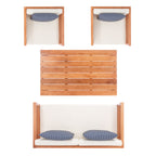 Ensemble de salon de jardin Alda 4 pièces SAFAVIEH avec coussins décoratifs – 51 L x 26 P x 26 H