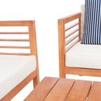 Ensemble de salon de jardin Alda 4 pièces SAFAVIEH avec coussins décoratifs – 51 L x 26 P x 26 H