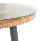 Ensemble de chaises longues Berlen 3 pièces SAFAVIEH Outdoor Living - Naturel/Bleu marine - 22 l x 24 p x 34 h