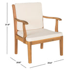 Ensemble de jardin 4 pièces en bois d'acacia beige Bradbury Outdoor Living de SAFAVIEH - 48 l x 25 p x 32 h