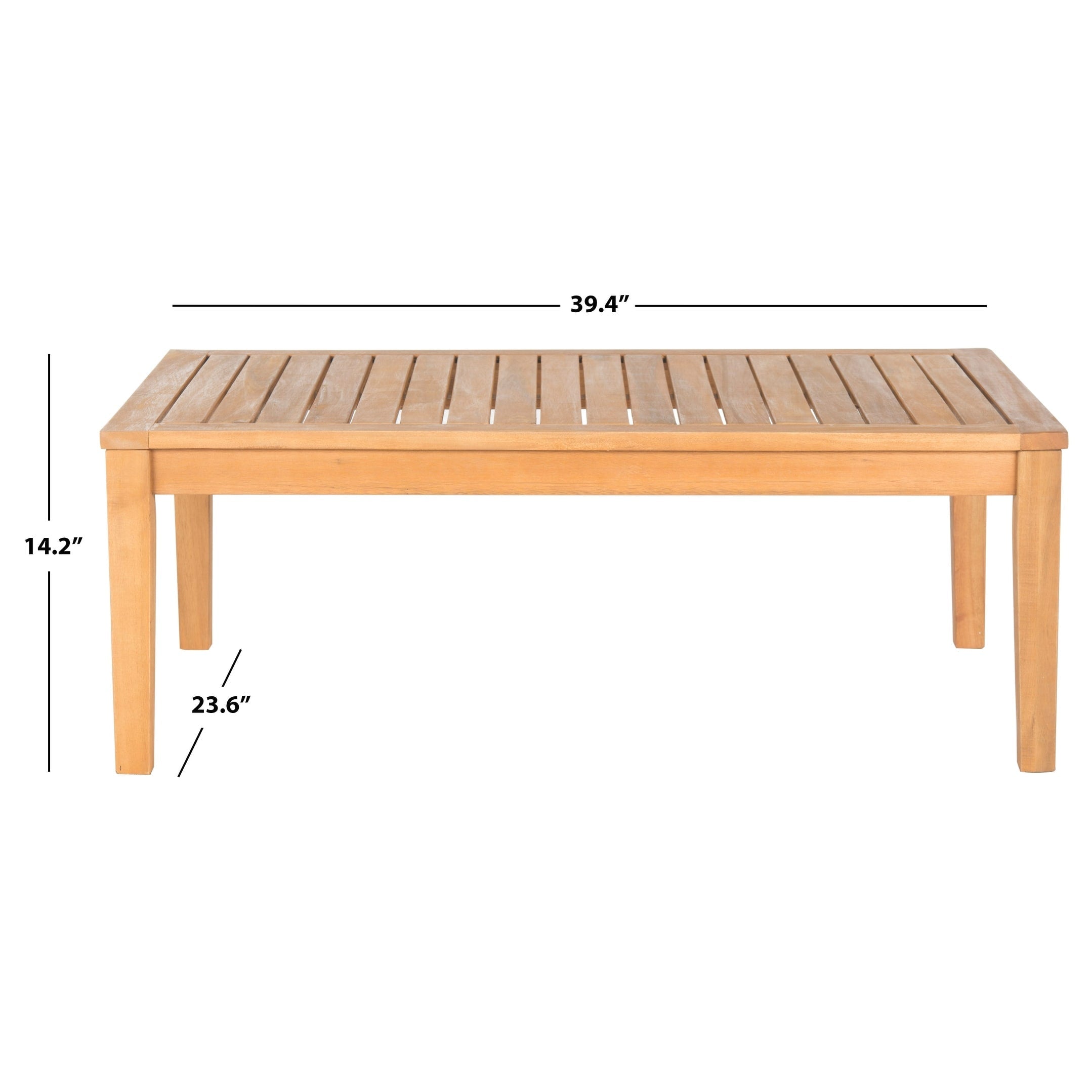 Ensemble de jardin 4 pièces en bois d'acacia beige Bradbury Outdoor Living de SAFAVIEH - 48 l x 25 p x 32 h