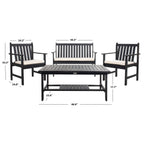 Ensemble de jardin 4 pièces Burbank de SAFAVIEH - Noir/Blanc - 44 L x 25 P x 34 H