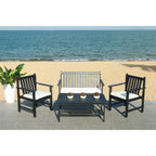 Ensemble de jardin 4 pièces Burbank de SAFAVIEH - Noir/Blanc - 44 L x 25 P x 34 H