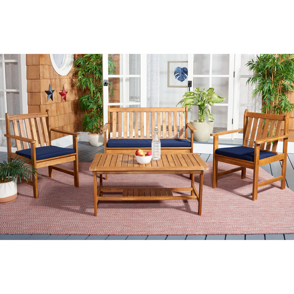 Ensemble de meubles d'extérieur SAFAVIEH Burbank en bois d'acacia brun, 4 pièces - 44 l x 25 P x 34 H