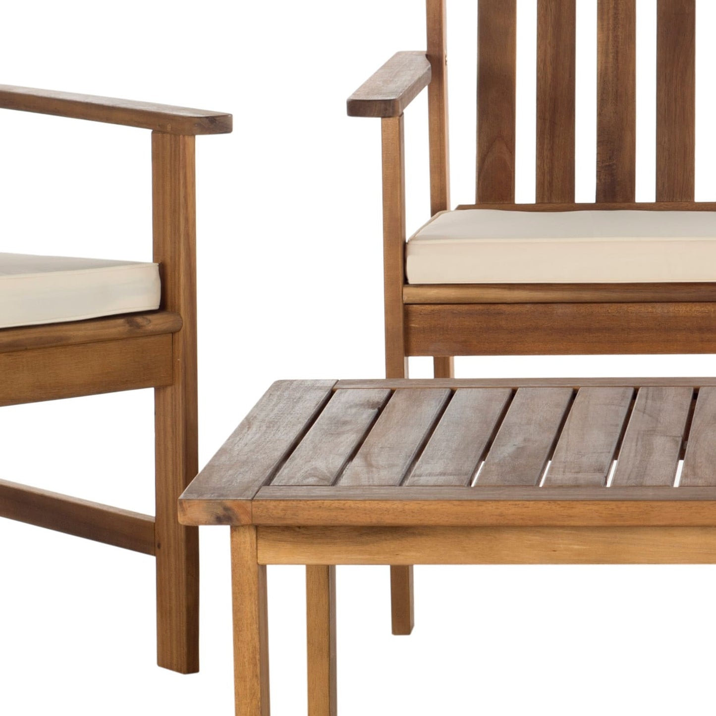Ensemble de meubles d'extérieur SAFAVIEH Burbank en bois d'acacia brun, 4 pièces - 44 l x 25 P x 34 H