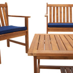 Ensemble de meubles d'extérieur SAFAVIEH Burbank en bois d'acacia brun, 4 pièces - 44 l x 25 P x 34 H
