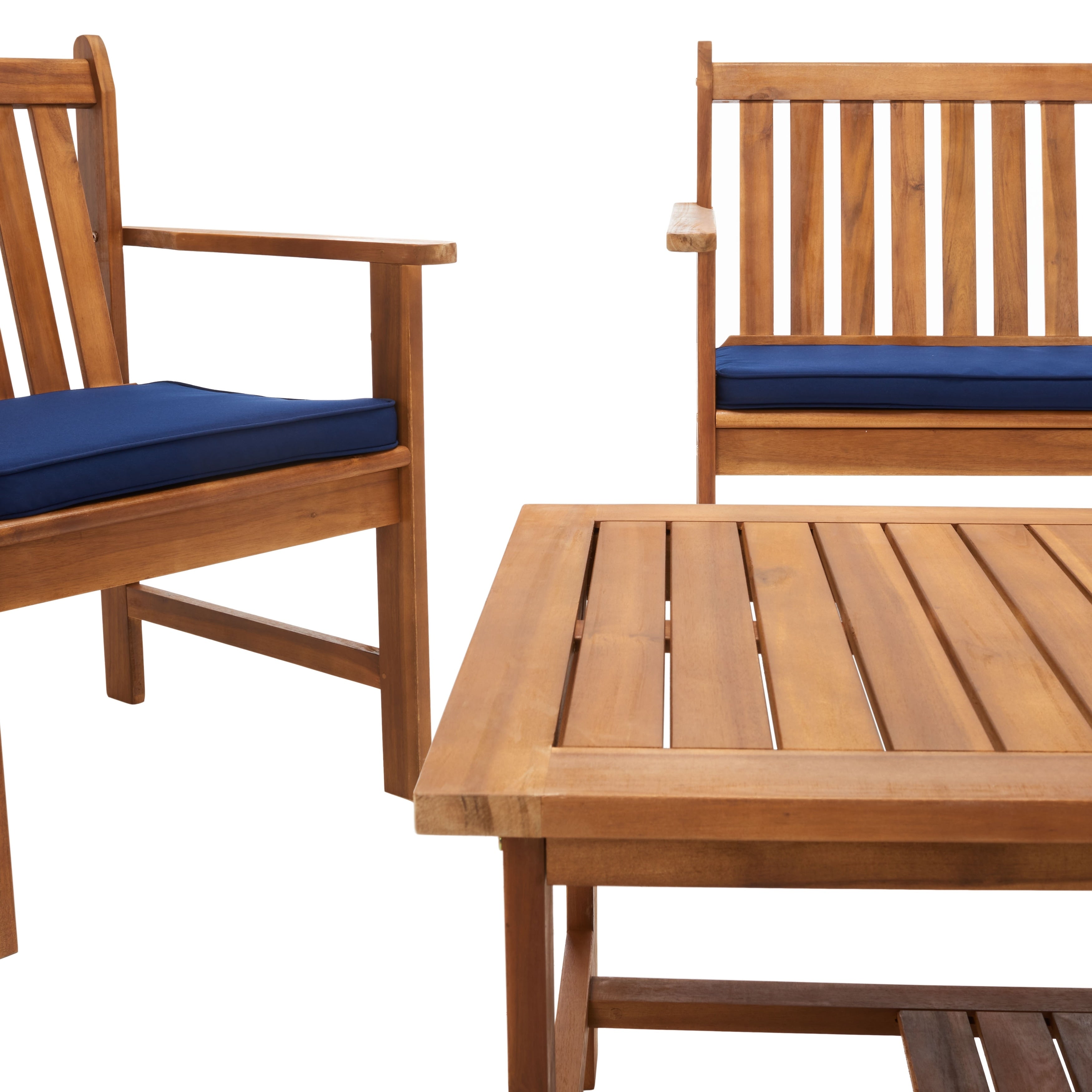Ensemble de meubles d'extérieur SAFAVIEH Burbank en bois d'acacia brun, 4 pièces - 44 l x 25 P x 34 H