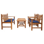Ensemble de meubles d'extérieur SAFAVIEH Burbank en bois d'acacia brun, 4 pièces - 44 l x 25 P x 34 H