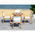 Ensemble de salle à manger 5 pièces SAFAVIEH Outdoor Living Chante, table ronde de 35,4 pouces de diamètre – 35 l x 35 P x 30 H