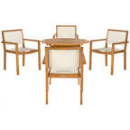 Ensemble de salle à manger 5 pièces SAFAVIEH Outdoor Living Chante, table ronde de 35,4 pouces de diamètre – 35 l x 35 P x 30 H