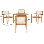 Ensemble de salle à manger 5 pièces SAFAVIEH Outdoor Living Chante, table ronde de 35,4 pouces de diamètre – 35 l x 35 P x 30 H