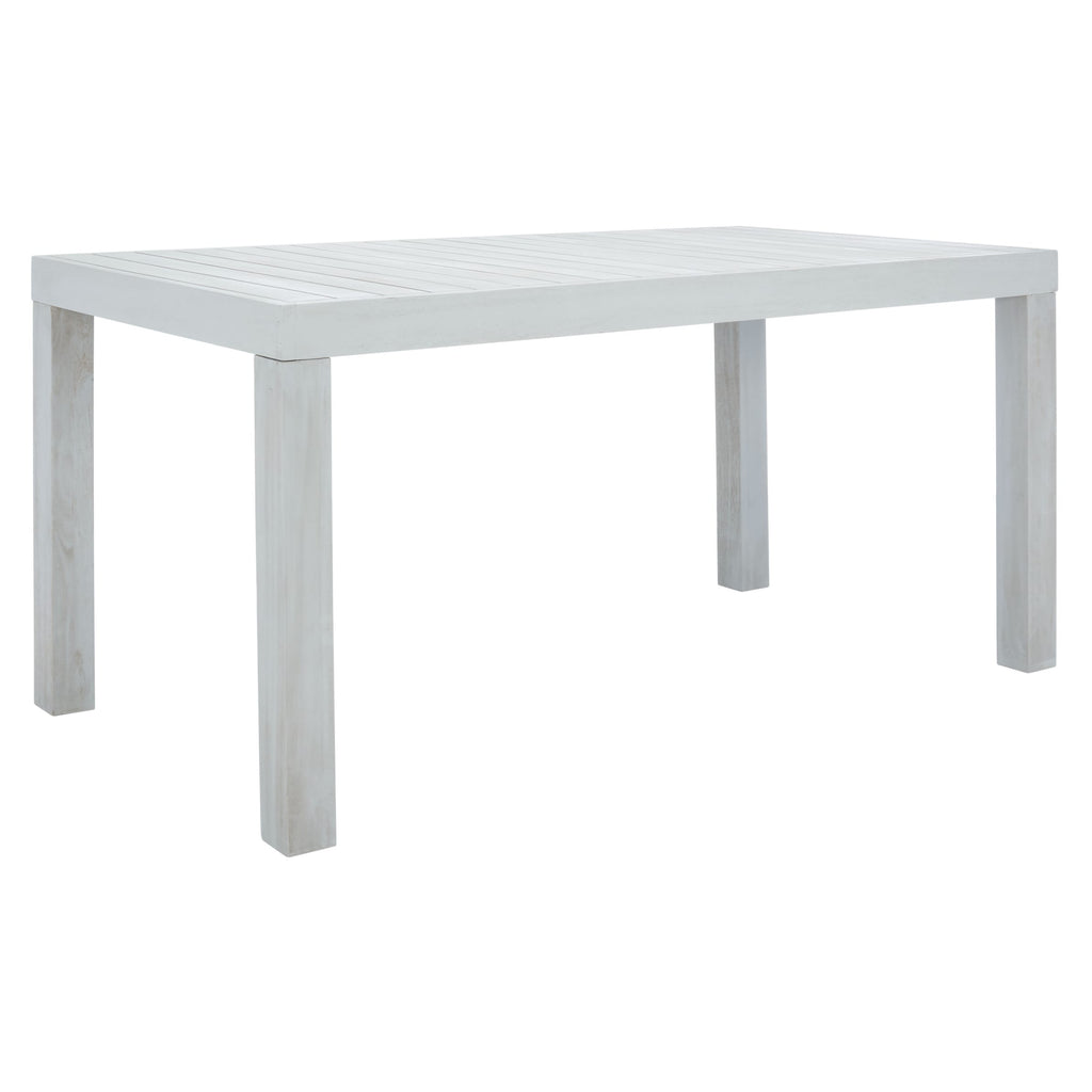 Ensemble de salle à manger d'extérieur SAFAVIEH Dario 3 pièces avec table de 140 cm de long et 2 bancs sans dossier – 140 cm de large x 81 cm de profondeur x 76 cm de haut