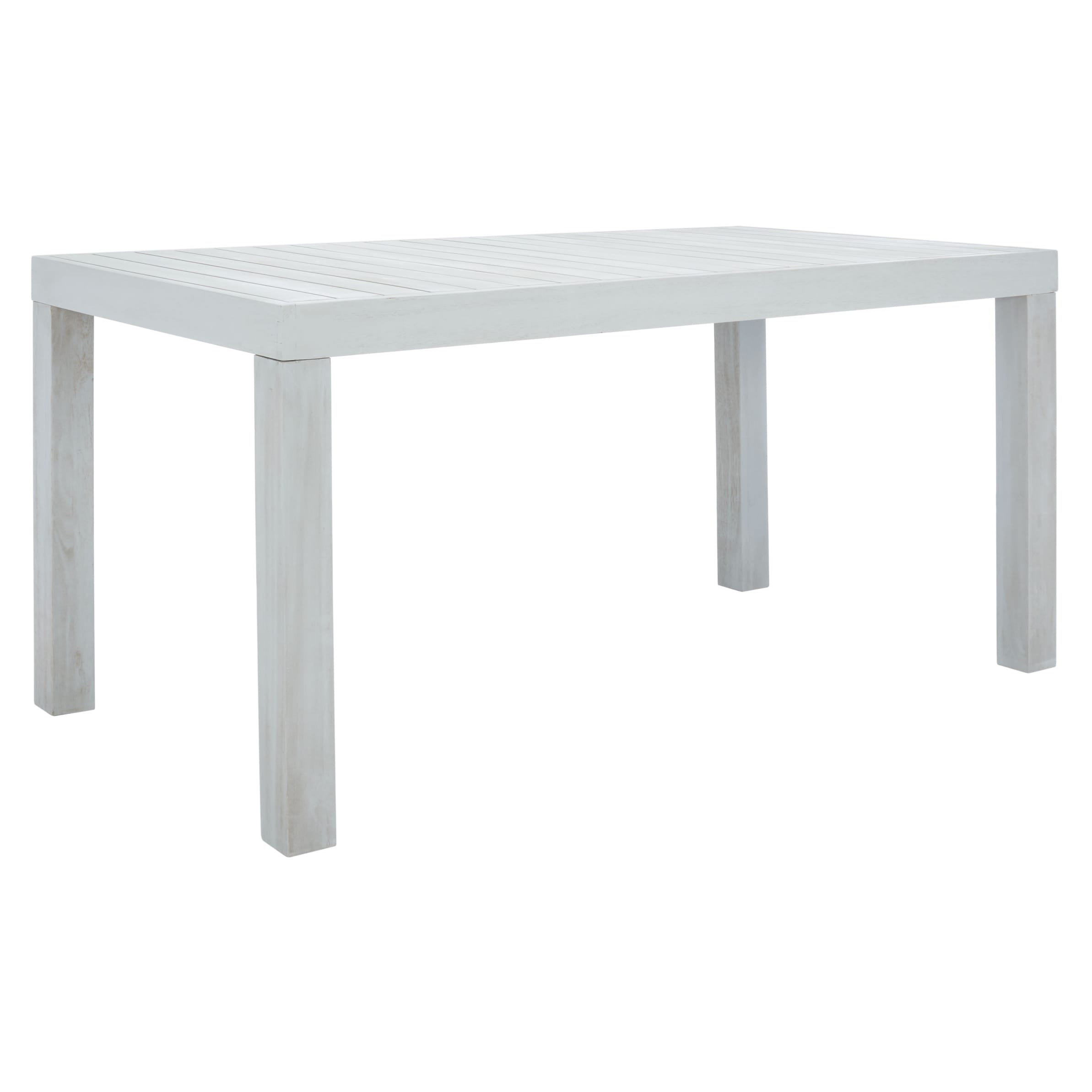 Ensemble de salle à manger d'extérieur SAFAVIEH Dario 3 pièces avec table de 140 cm de long et 2 bancs sans dossier – 140 cm de large x 81 cm de profondeur x 76 cm de haut