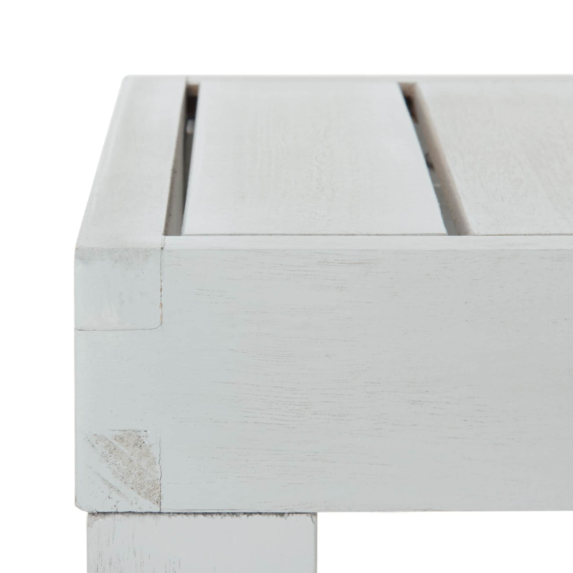 Ensemble de salle à manger d'extérieur SAFAVIEH Dario 3 pièces avec table de 140 cm de long et 2 bancs sans dossier – 140 cm de large x 81 cm de profondeur x 76 cm de haut
