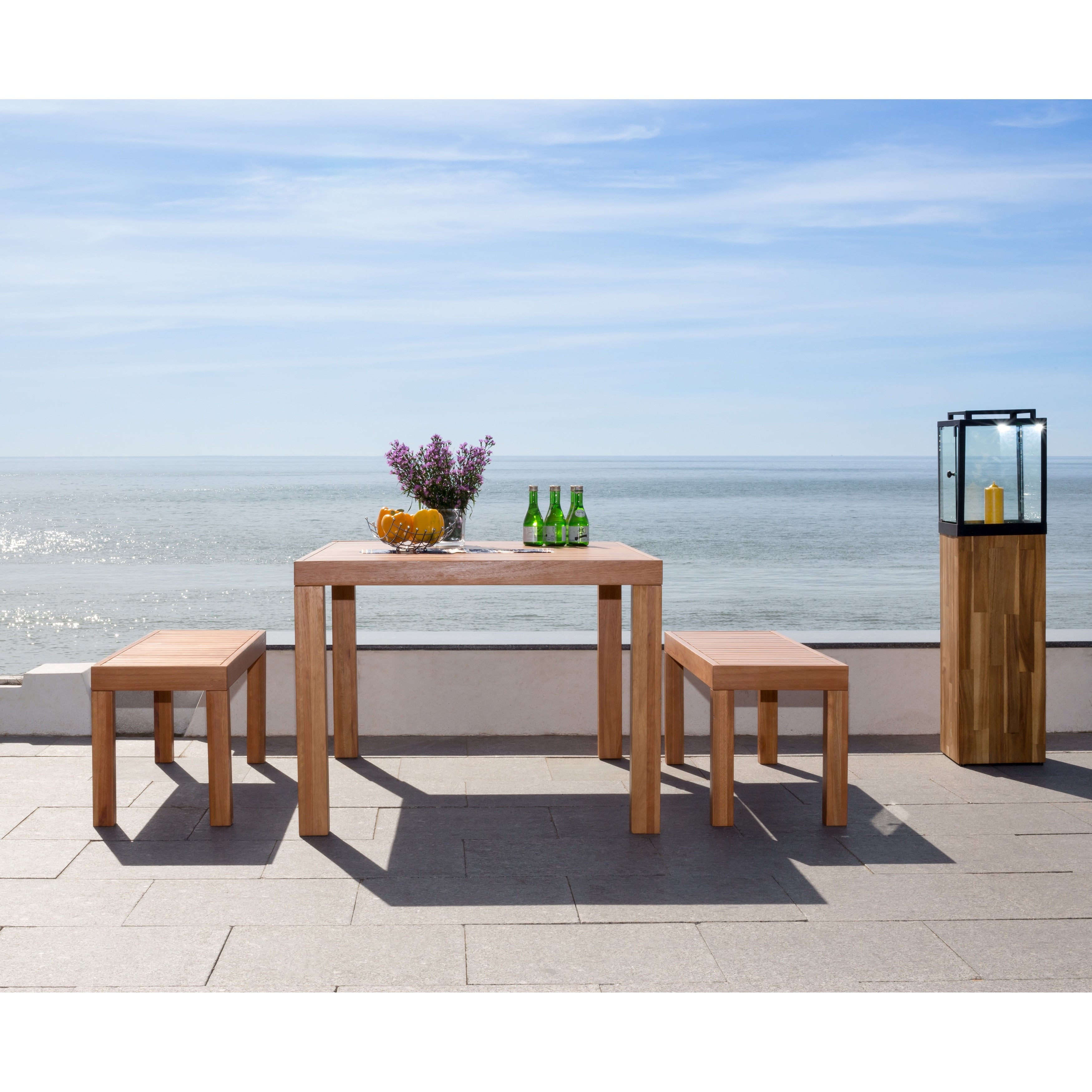Ensemble de salle à manger d'extérieur 3 pièces SAFAVIEH Dario - 59 L x 32 P x 30 H