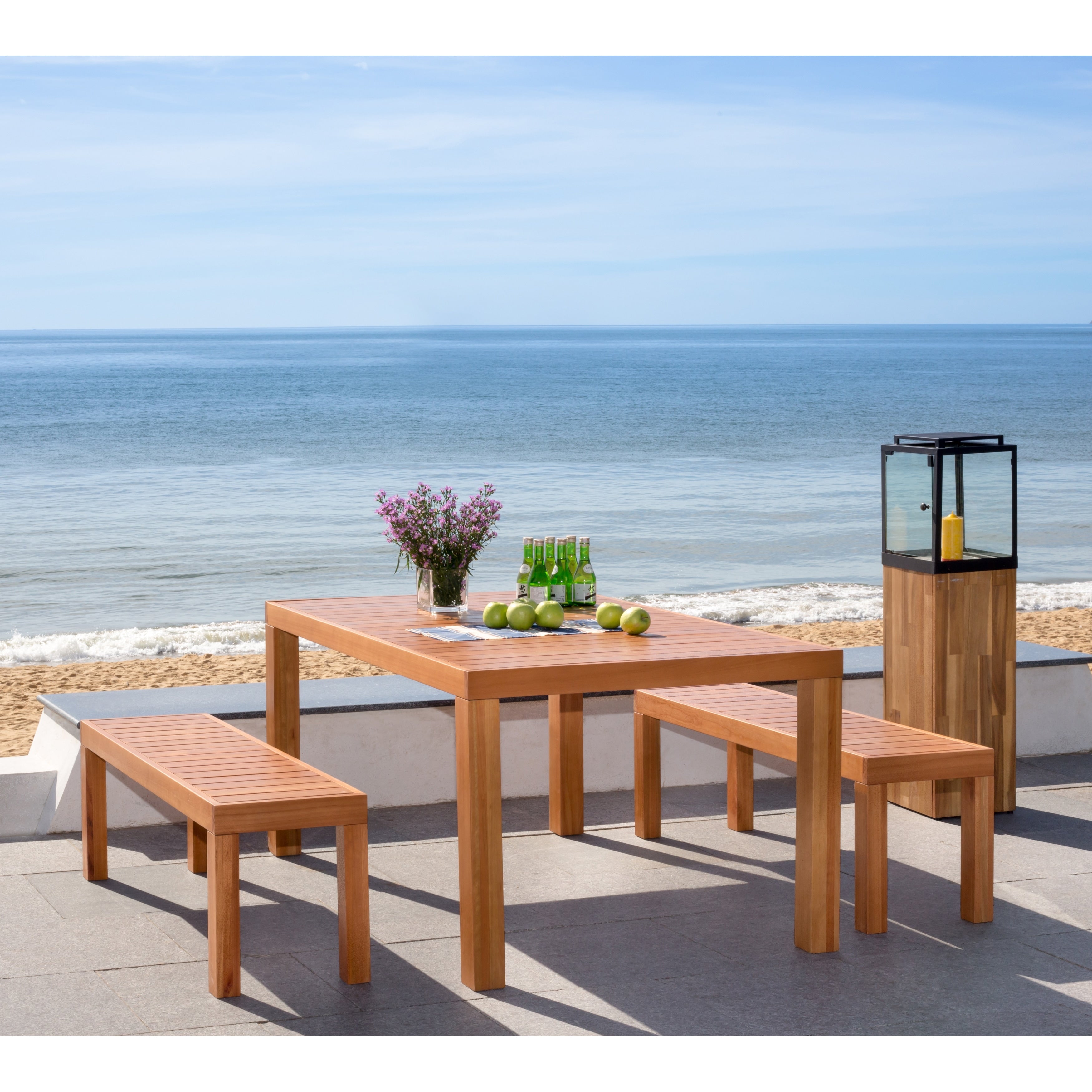 Ensemble de salle à manger d'extérieur 3 pièces SAFAVIEH Dario - 59 L x 32 P x 30 H