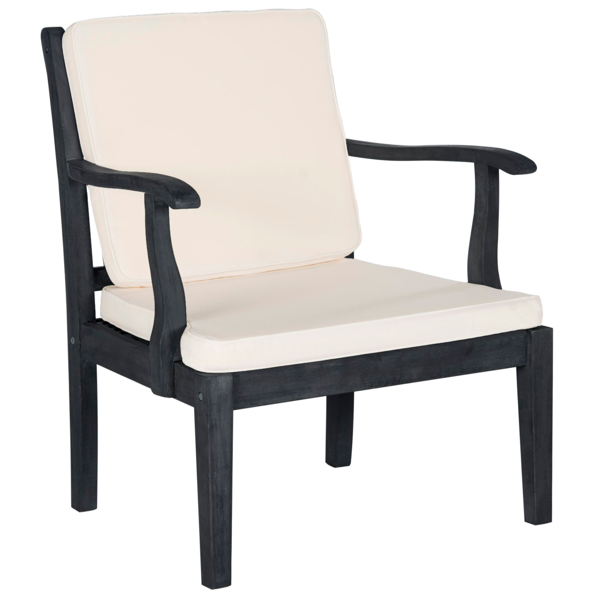 Ensemble de jardin 4 pièces en bois d'acacia brun Del Mar avec coussins beiges SAFAVIEH Outdoor Living - 48 L x 25 P x 32 H
