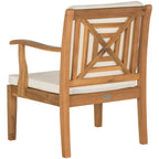 Ensemble de jardin 4 pièces en bois d'acacia brun Del Mar avec coussins beiges SAFAVIEH Outdoor Living - 48 L x 25 P x 32 H