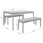 Ensemble de salle à manger d'extérieur SAFAVIEH Europa avec table et 2 bancs - 35 L x 60 P x 29 H