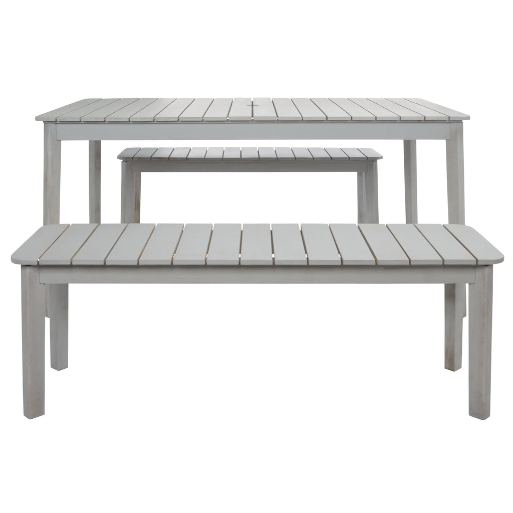 Ensemble de salle à manger d'extérieur SAFAVIEH Europa avec table et 2 bancs - 35 L x 60 P x 29 H