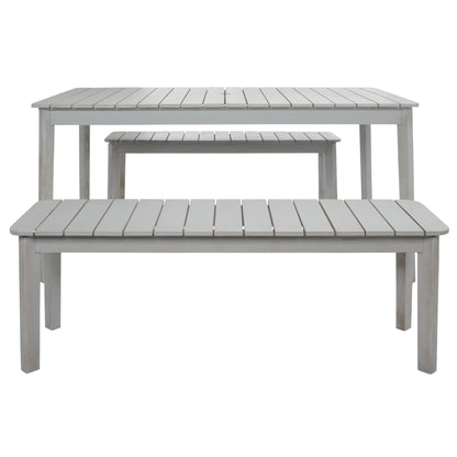 Ensemble de salle à manger d'extérieur SAFAVIEH Europa avec table et 2 bancs - 35 L x 60 P x 29 H