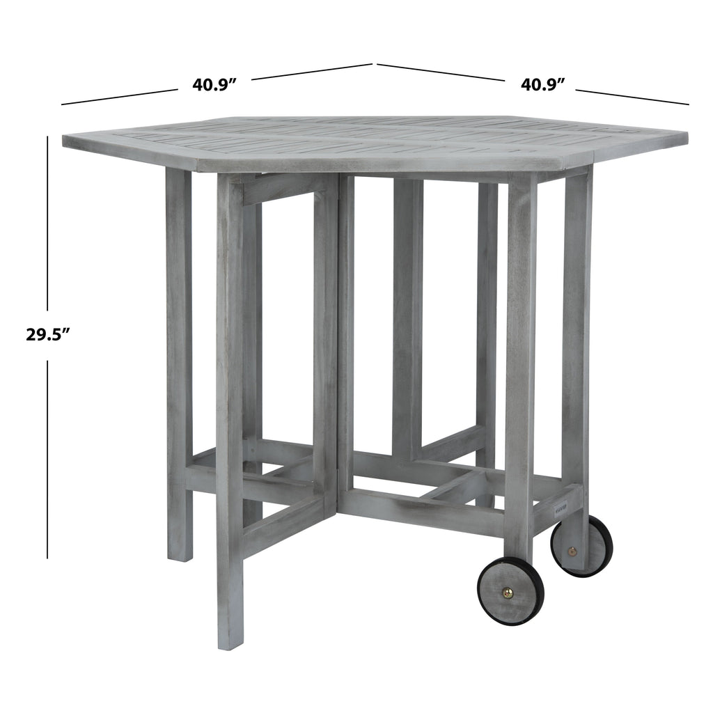 Ensemble de salle à manger 5 pièces en bois d'acacia gris délavé SAFAVIEH Outdoor Living Kerman - 41 l x 41 p x 30 h