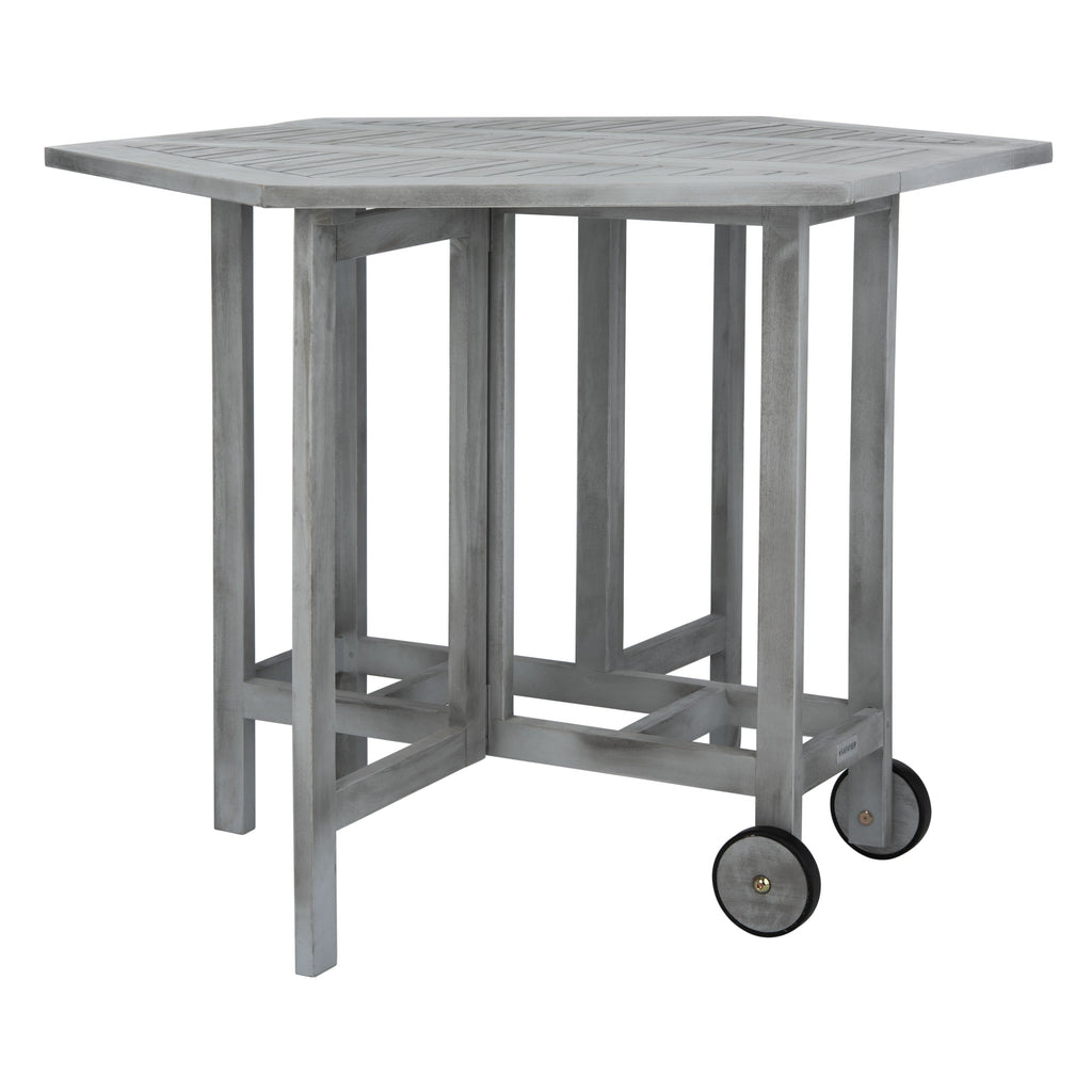 Ensemble de salle à manger 5 pièces en bois d'acacia gris délavé SAFAVIEH Outdoor Living Kerman - 41 l x 41 p x 30 h