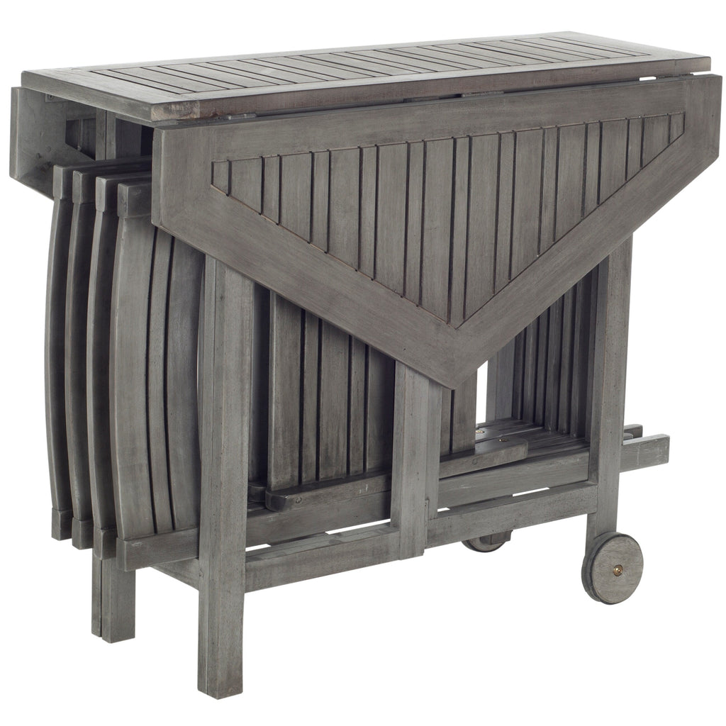 Ensemble de salle à manger 5 pièces en bois d'acacia gris délavé SAFAVIEH Outdoor Living Kerman - 41 l x 41 p x 30 h