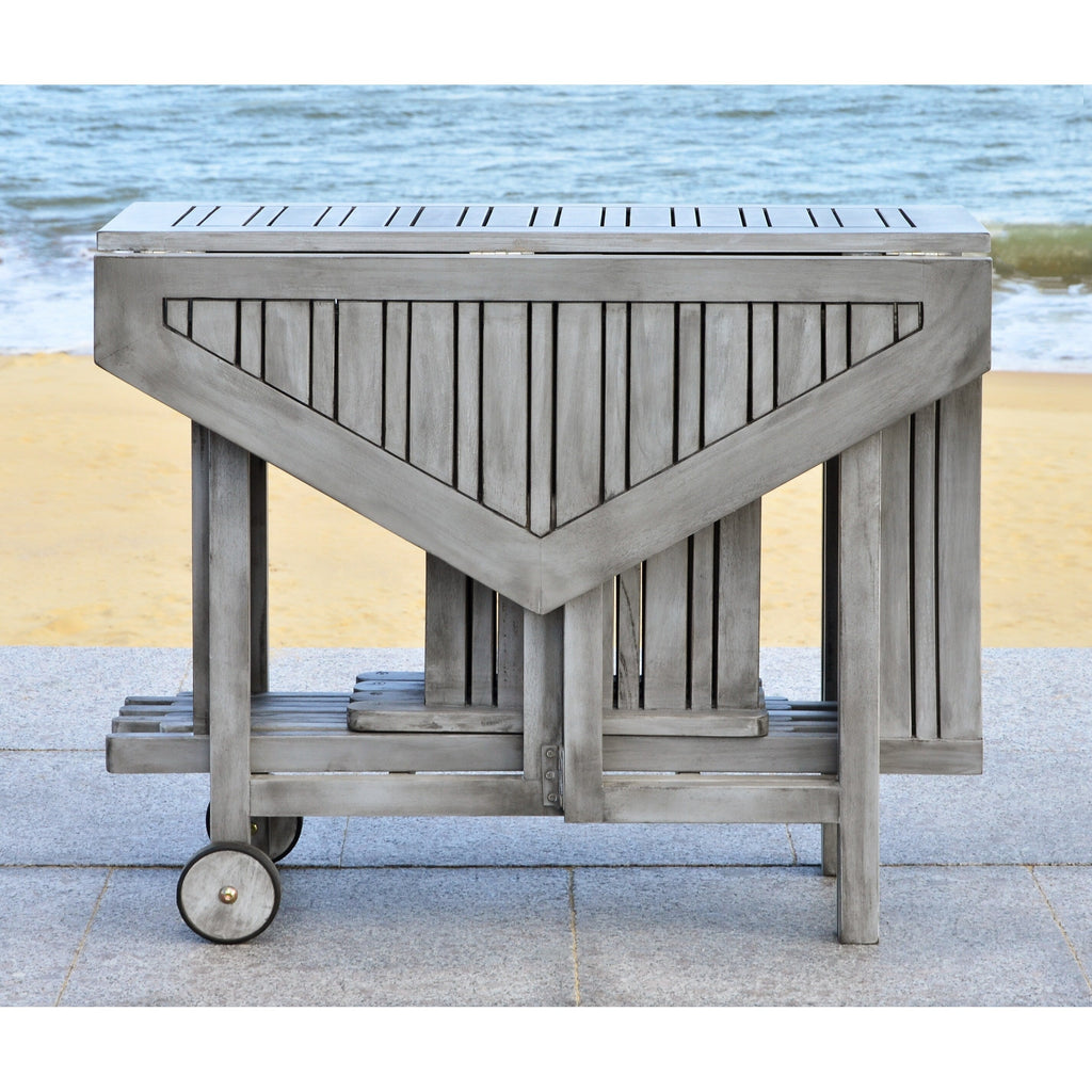 Ensemble de salle à manger 5 pièces en bois d'acacia gris délavé SAFAVIEH Outdoor Living Kerman - 41 l x 41 p x 30 h