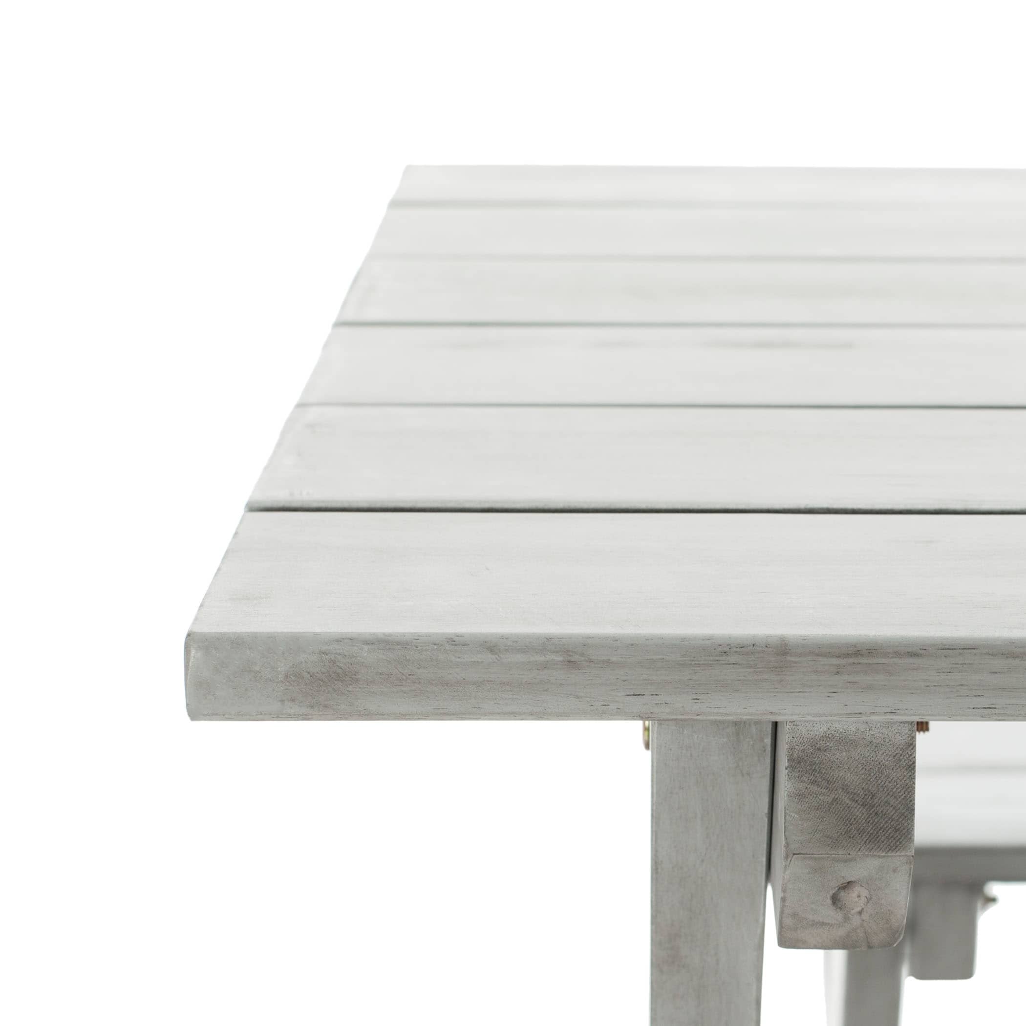 Ensemble de salle à manger 3 pièces SAFAVIEH Outdoor Living Marina Grey avec table et bancs - 35 L x 59 P x 30 H