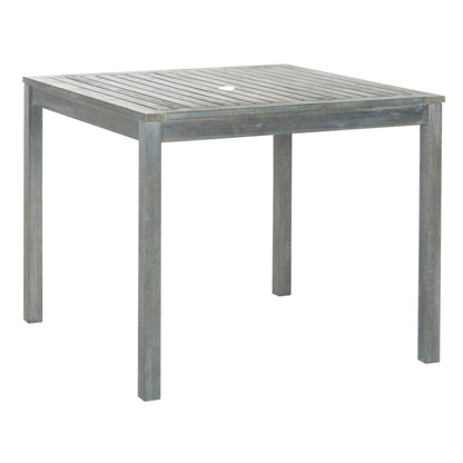 Ensemble de salle à manger 5 pièces en bois d'acacia gris cendré Montclair de SAFAVIEH Outdoor Living avec coussins beiges - 35 l x 35 P x 30 H