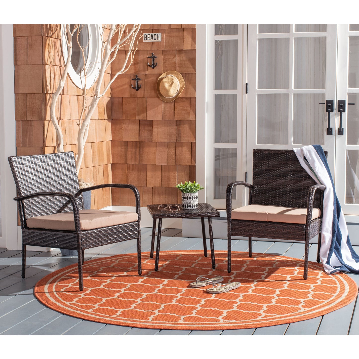 Ensemble de salon de jardin 3 pièces SAFAVIEH Moore - 23 L x 27 P x 31 H