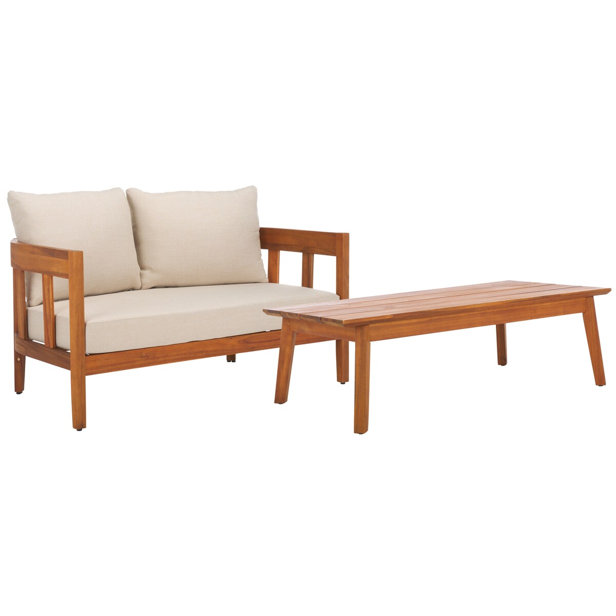 Banc Owen avec table pour l'extérieur SAFAVIEH - 52 L x 30 P x 25 H