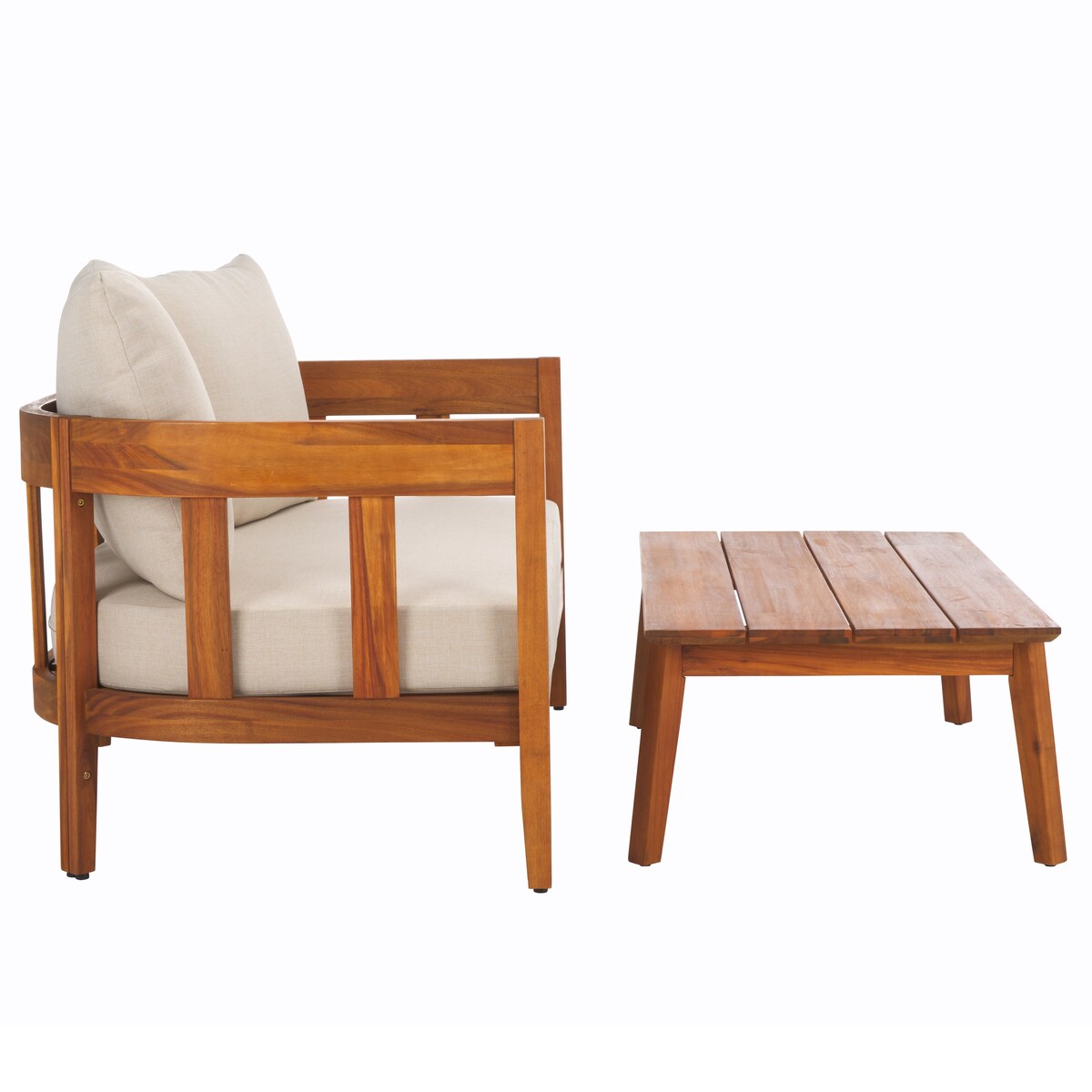 Banc Owen avec table pour l'extérieur SAFAVIEH - 52 L x 30 P x 25 H