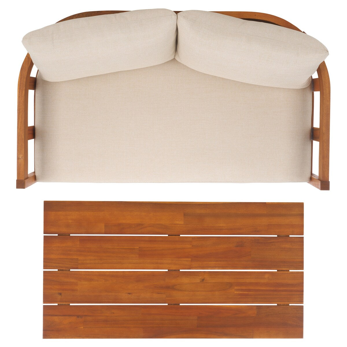 Banc Owen avec table pour l'extérieur SAFAVIEH - 52 L x 30 P x 25 H