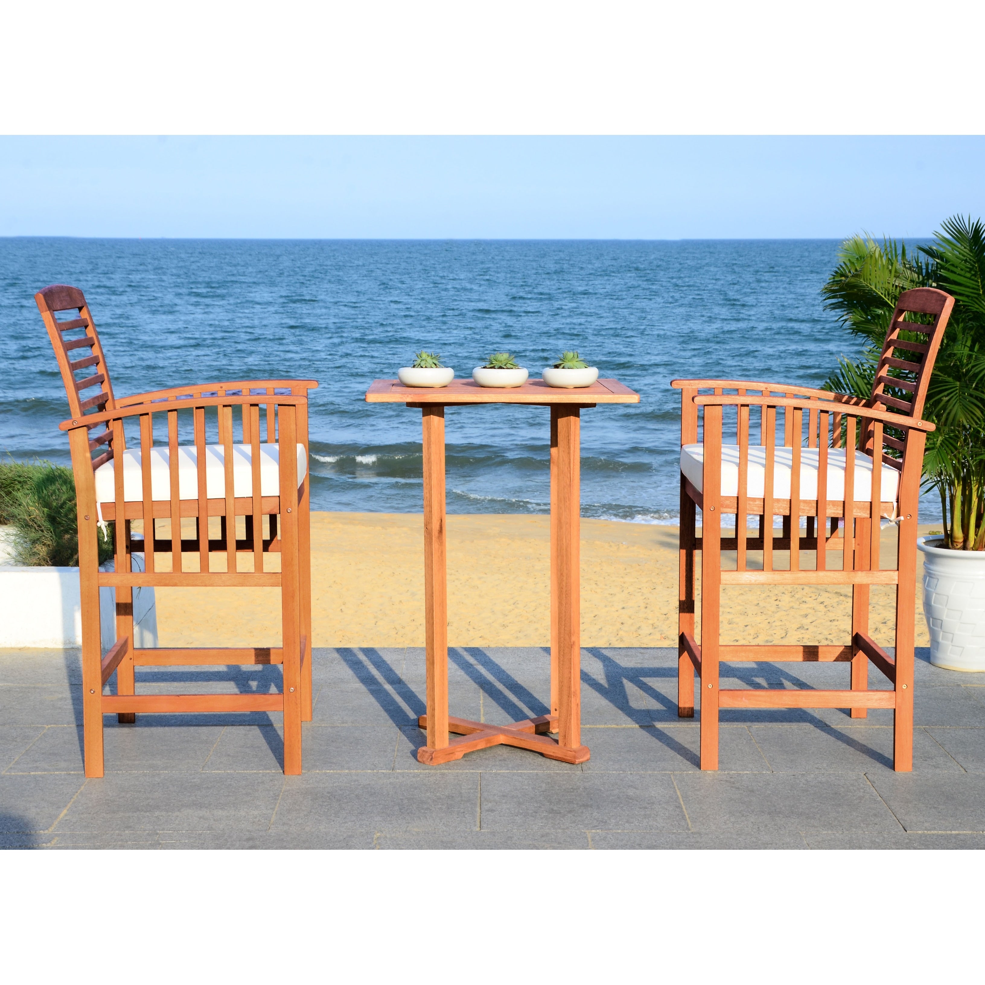 Ensemble bistrot 3 pièces SAFAVIEH Outdoor Living Pate - 25 L x 26 P x 50 H