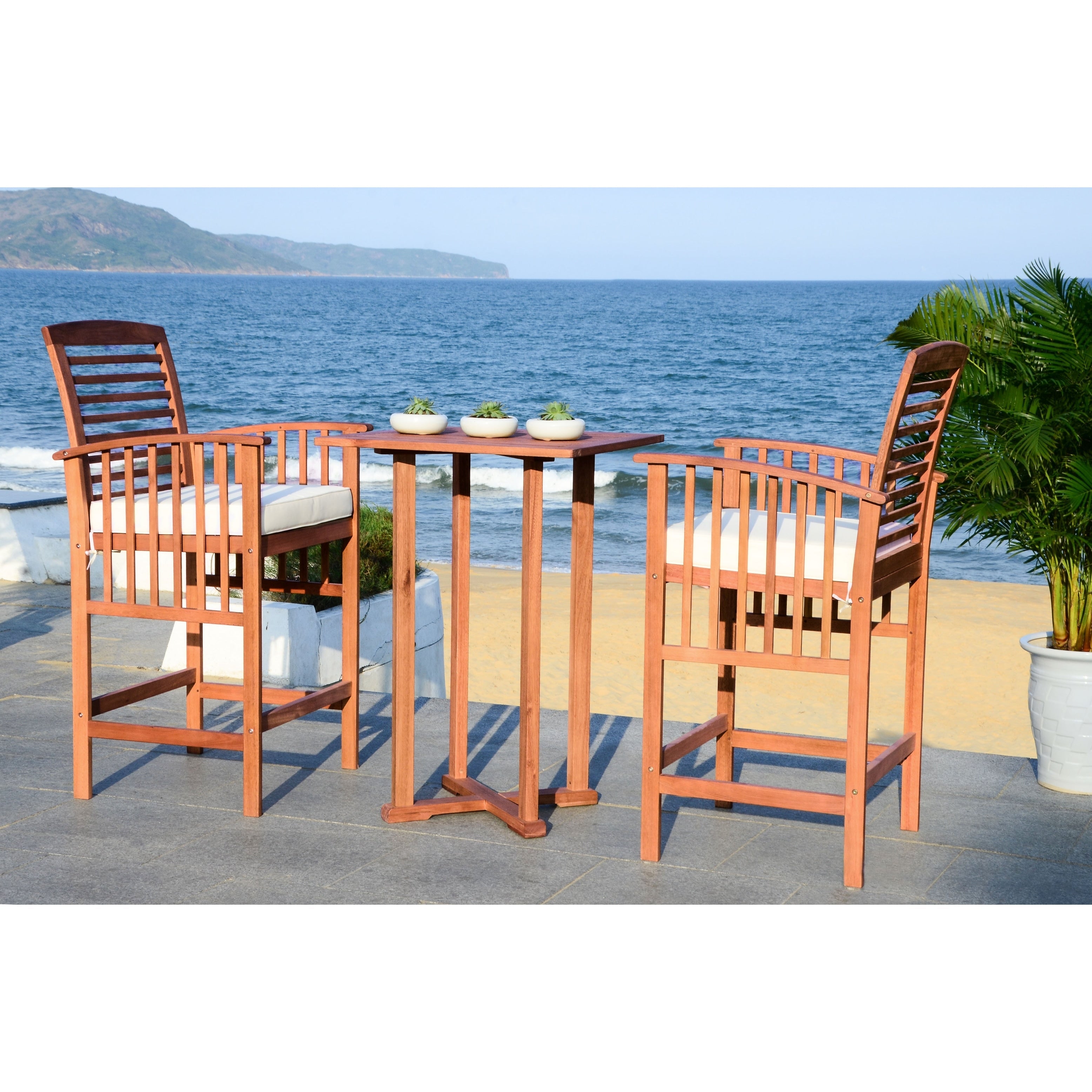 Ensemble bistrot 3 pièces SAFAVIEH Outdoor Living Pate - 25 L x 26 P x 50 H