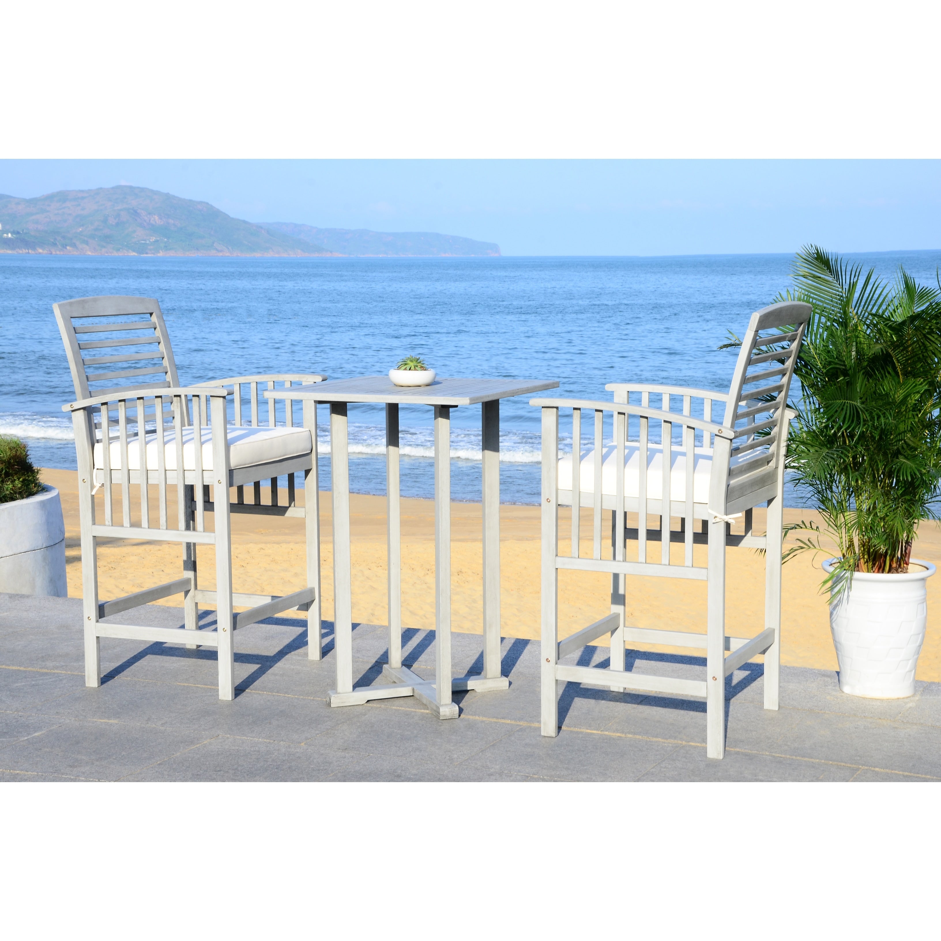 Ensemble de bar bistrot 3 pièces SAFAVIEH Outdoor Living Pate - 25 L x 26 P x 50 H