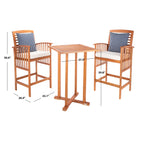 Ensemble de bar bistrot 3 pièces SAFAVIEH Outdoor Living Pate - 25 L x 26 P x 50 H