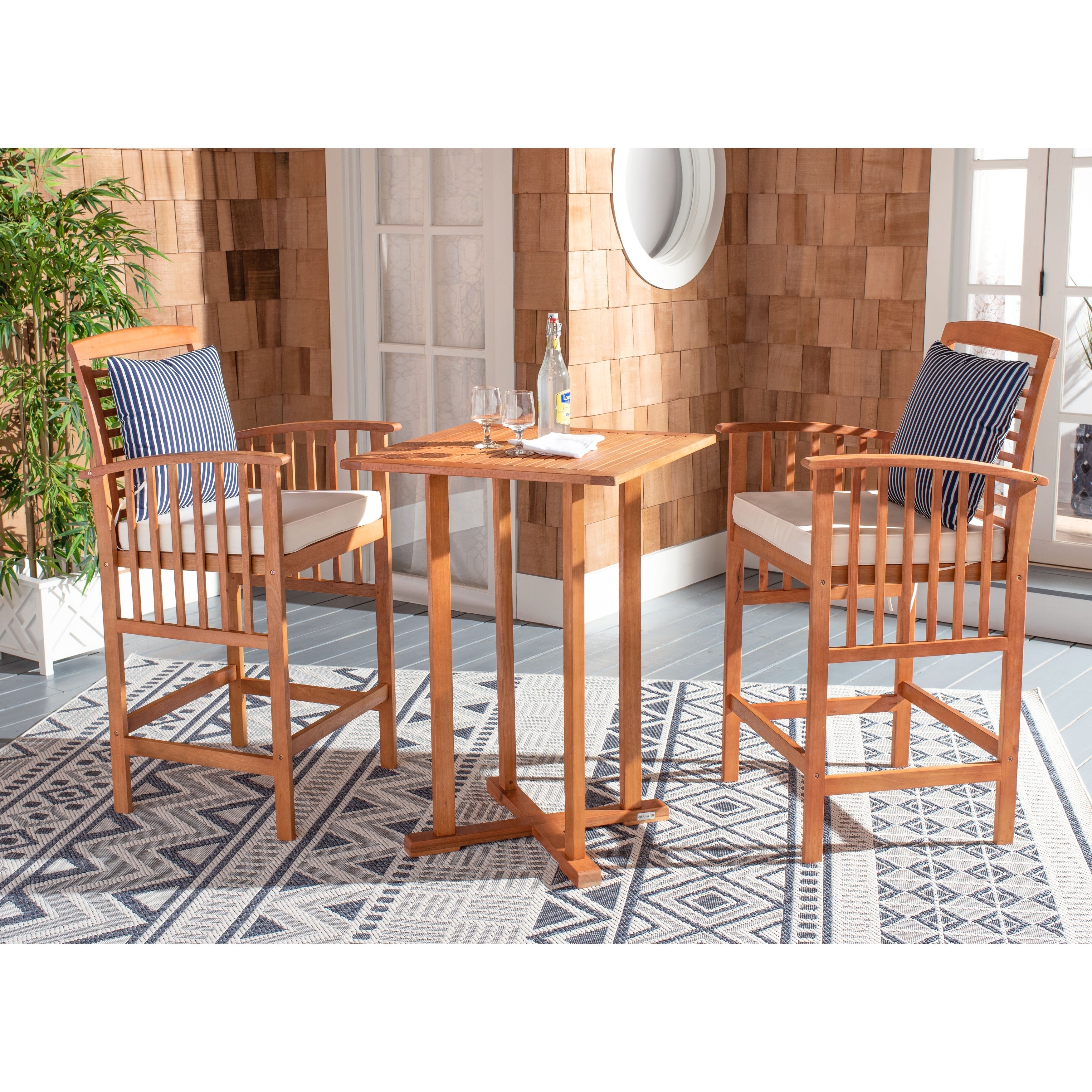 Ensemble de bar bistrot 3 pièces SAFAVIEH Outdoor Living Pate - 25 L x 26 P x 50 H
