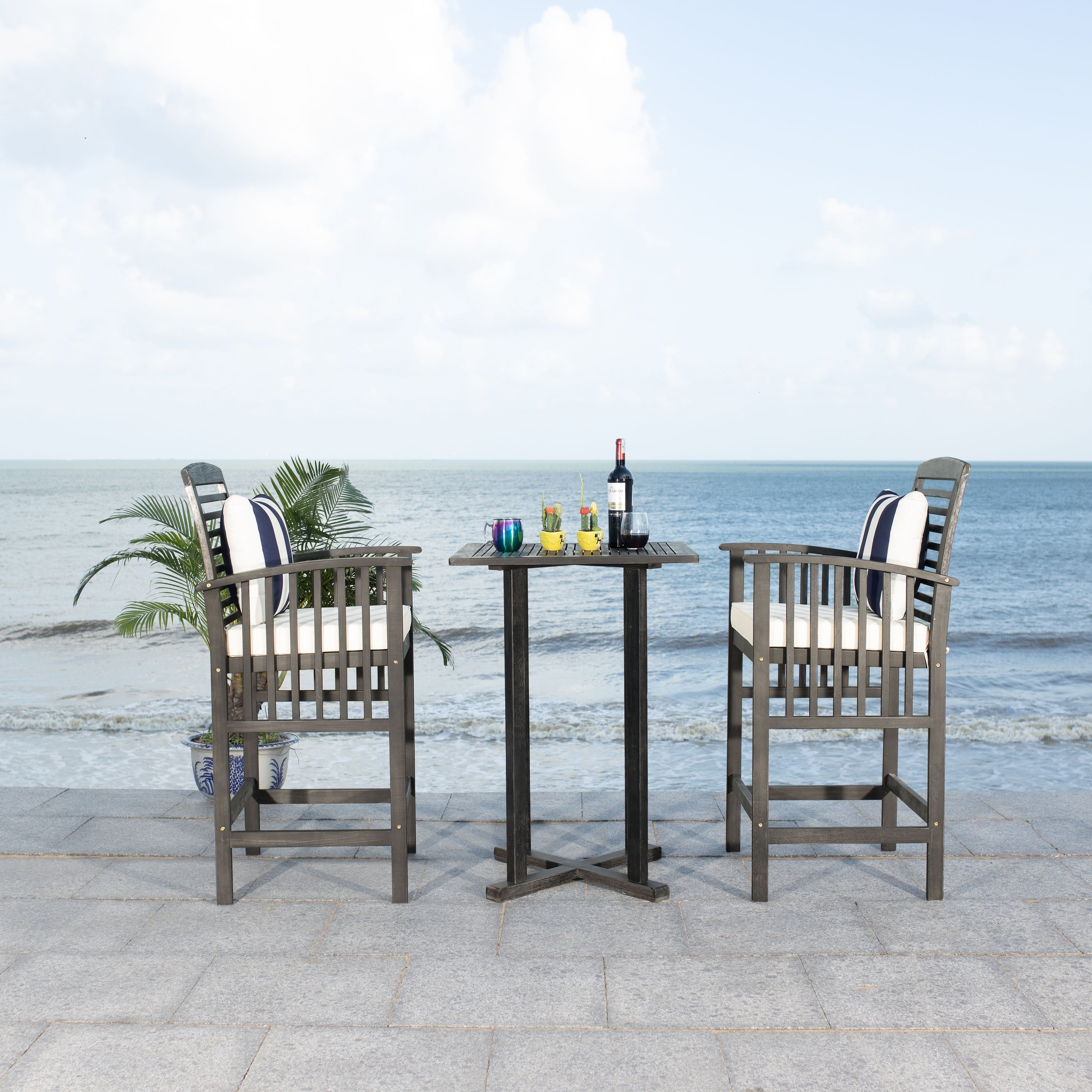 Ensemble de bar bistrot 3 pièces SAFAVIEH Outdoor Living Pate - 25 L x 26 P x 50 H