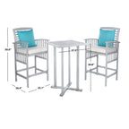 Ensemble de bar bistrot 3 pièces SAFAVIEH Outdoor Living Pate - 25 L x 26 P x 50 H