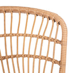 Ensemble de chaises longues de jardin en rotin Prenza 3 pièces SAFAVIEH Outdoor Living - Naturel/Bleu marine - 21 l x 24 p x 32 h