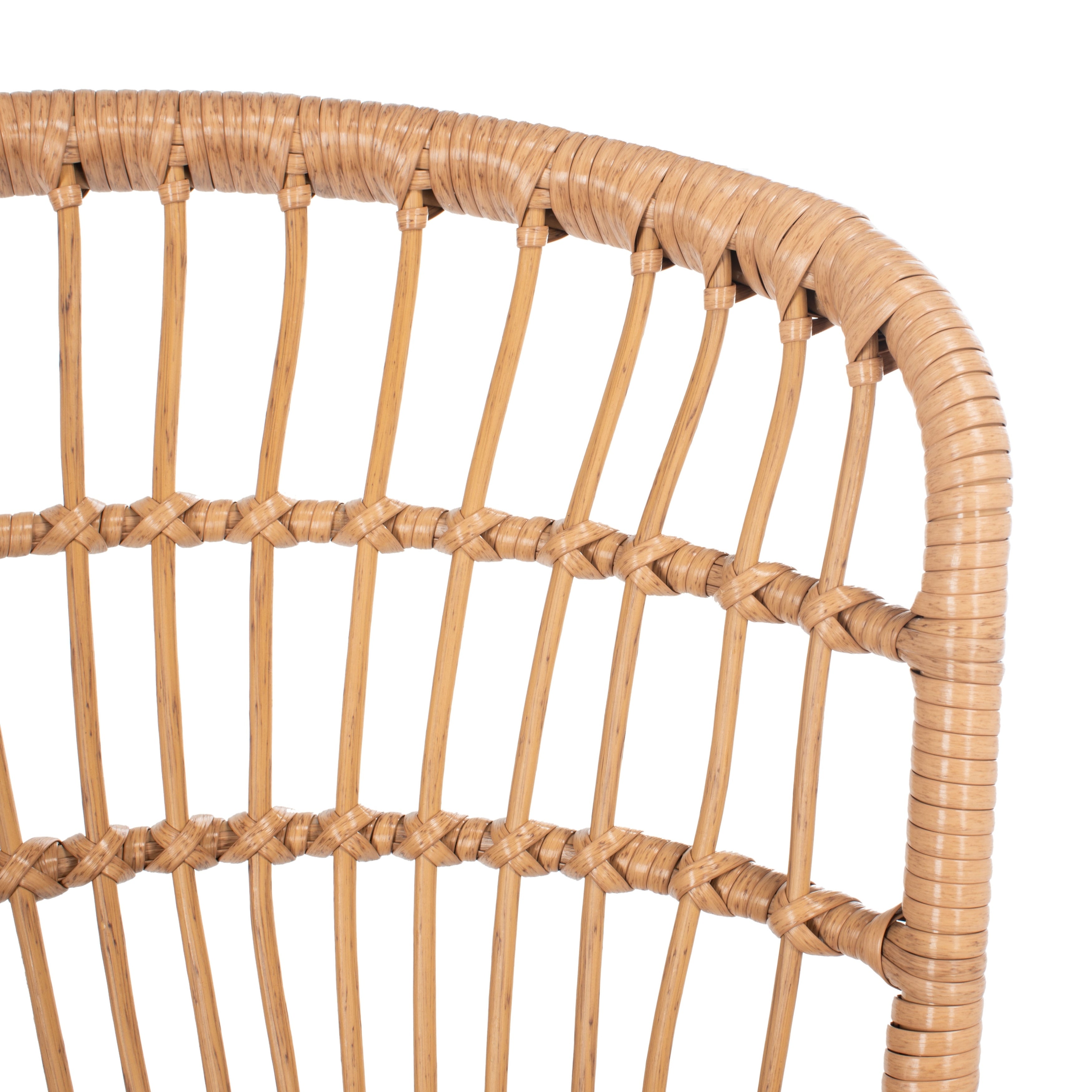 Ensemble de chaises longues de jardin en rotin Prenza 3 pièces SAFAVIEH Outdoor Living - Naturel/Bleu marine - 21 l x 24 p x 32 h