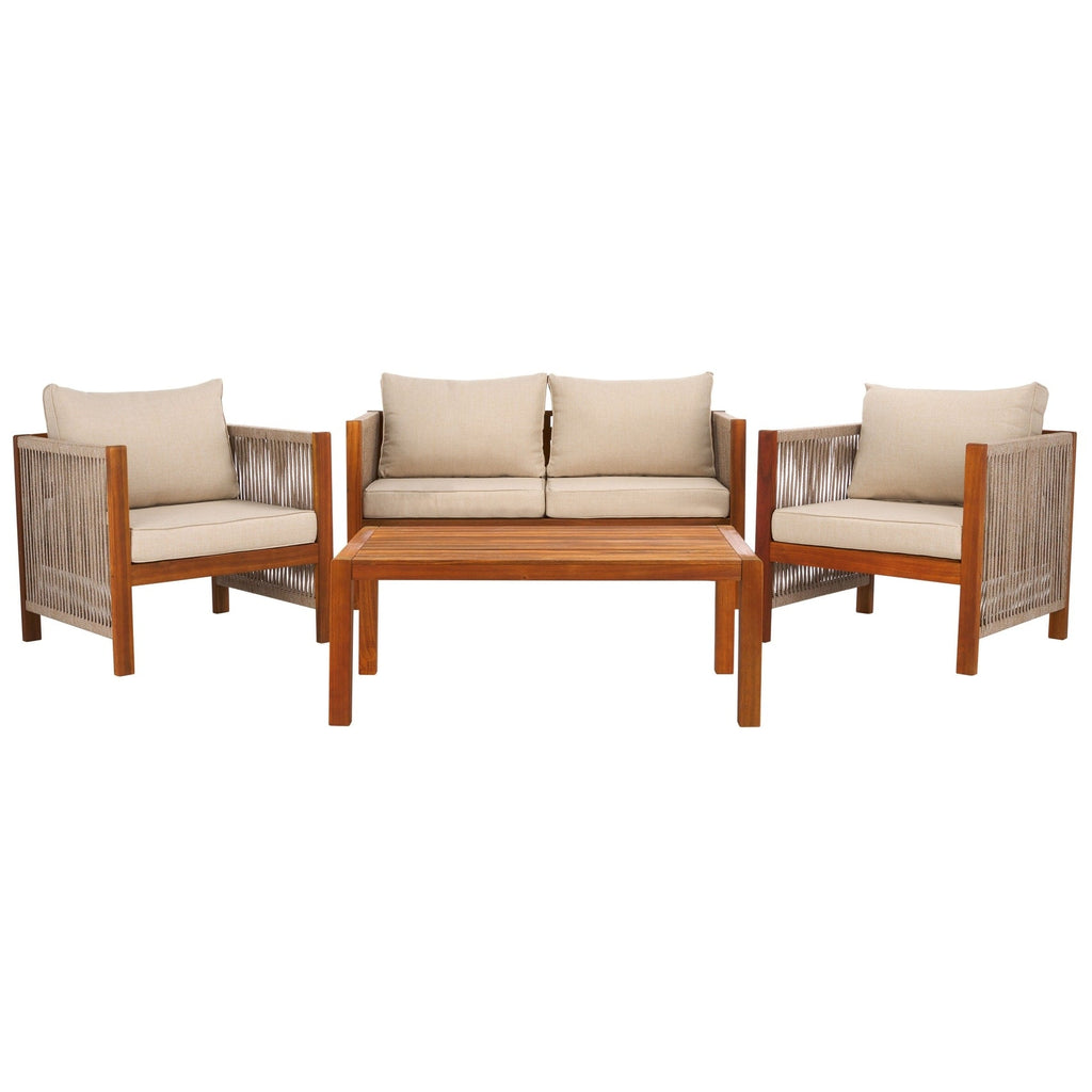 Ensemble de salon de jardin Roya 4 pièces SAFAVIEH - 52 L x 26 P x 25 H