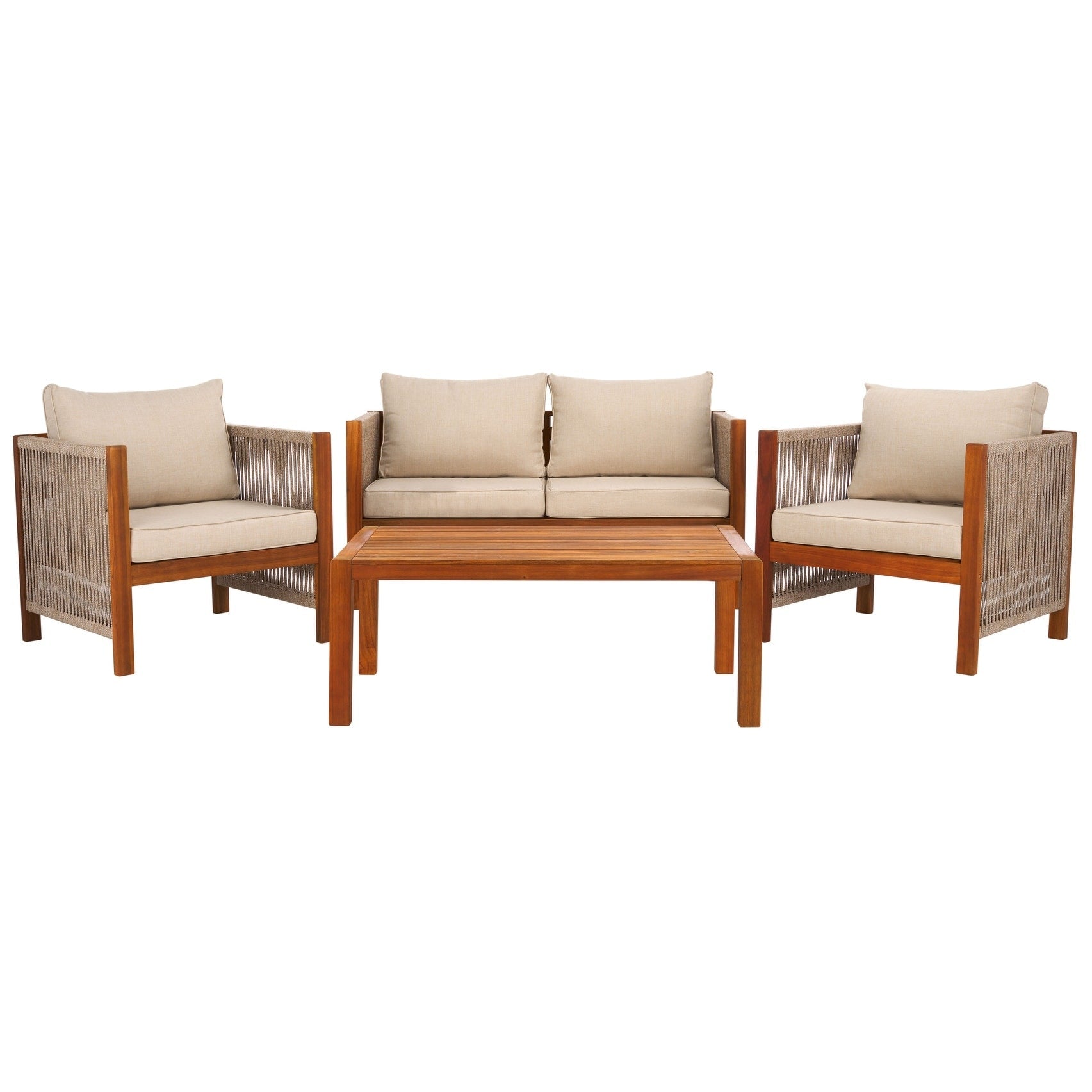 Ensemble de salon de jardin Roya 4 pièces SAFAVIEH - 52 L x 26 P x 25 H