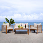 Ensemble de salon de jardin Roya 4 pièces SAFAVIEH - 52 L x 26 P x 25 H