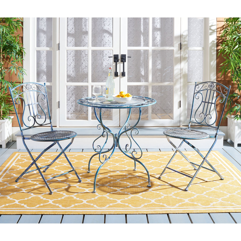 Ensemble bistrot de jardin 3 pièces en fer victorien Semly de SAFAVIEH Outdoor Living - 17 l x 21 p x 36 h